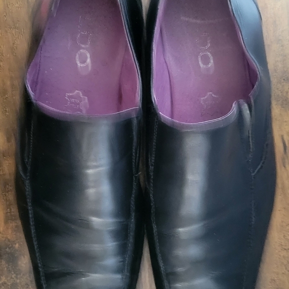 Aldo Men’s Black Leather Slip-On Dress Shoes | Sleek Square Toe - Picture 5 of 6